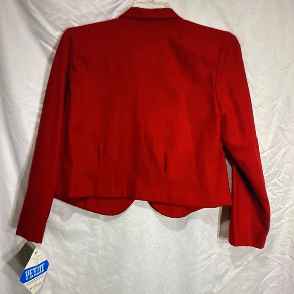 Vintage red cropped blazer jacket New   10 P - Picture 6 of 8
